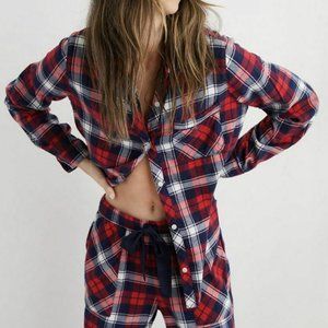 AMERICAN EAGLE AERIE FLANNEL PAJAMA SHIRT SIZE L